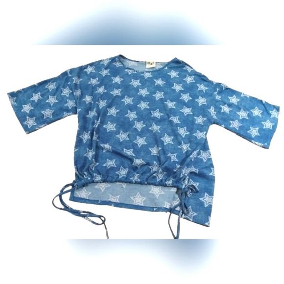 M&E Stars Summer Shirt Top SZ M - Picture 11 of 12